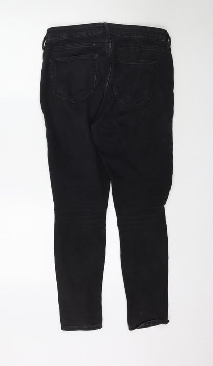 Womens UK Size M Preworn Regular Fit Skinny Black Jeans