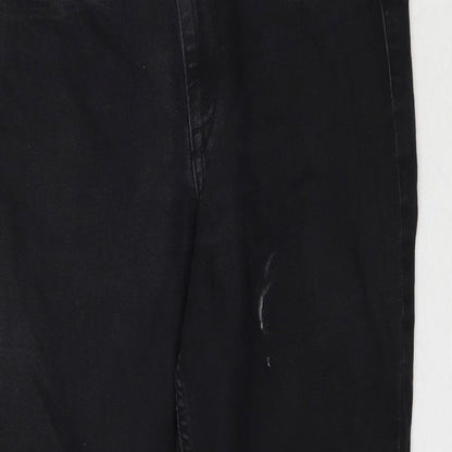 Womens UK Size M Preworn Regular Fit Skinny Black Jeans