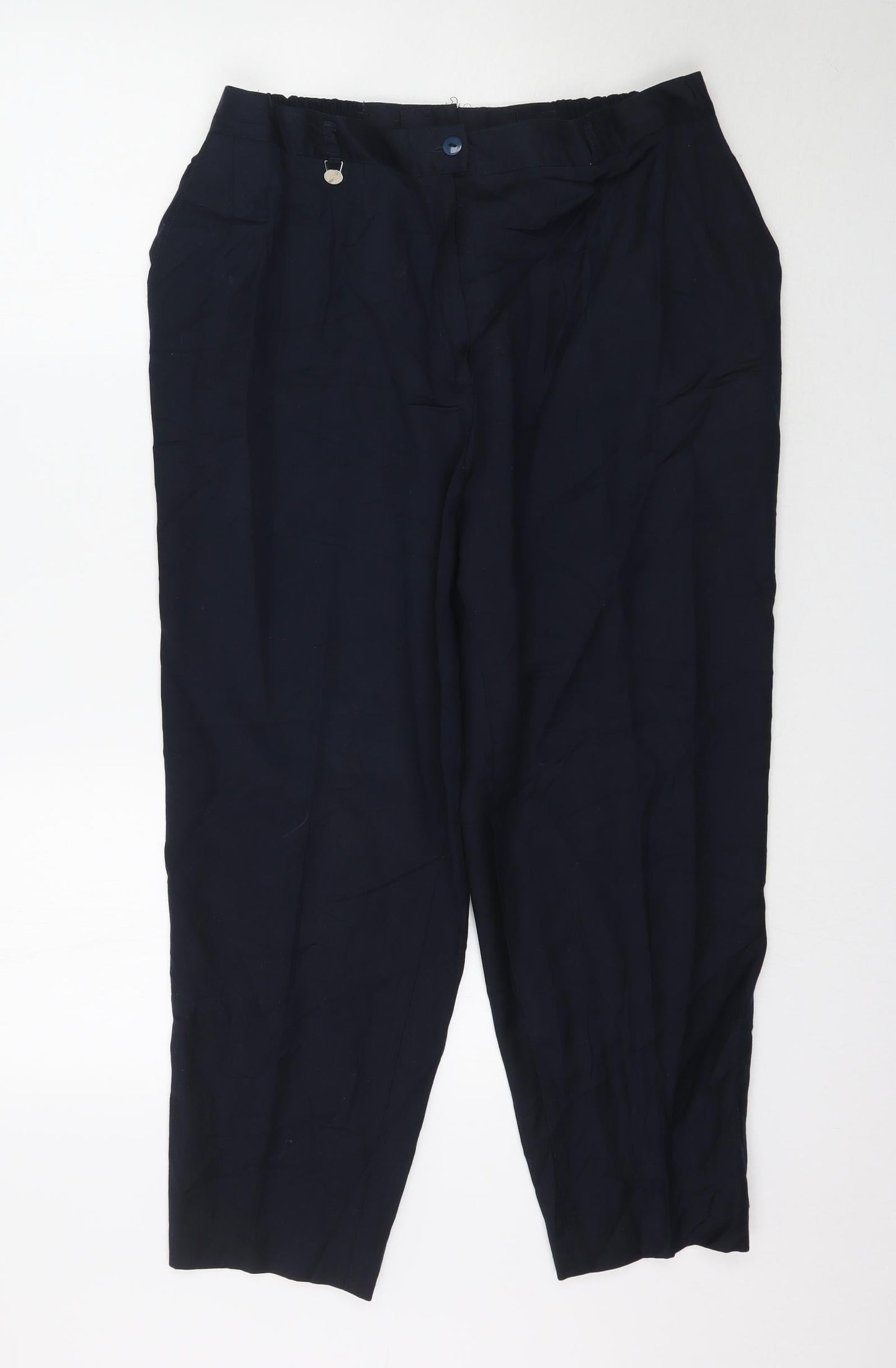 Womens UK Size L Preworn Regular Fit  Blue Trousers