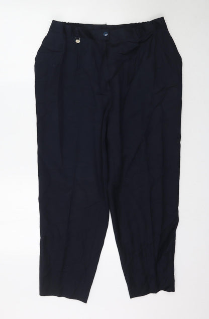 Womens UK Size L Preworn Regular Fit  Blue Trousers