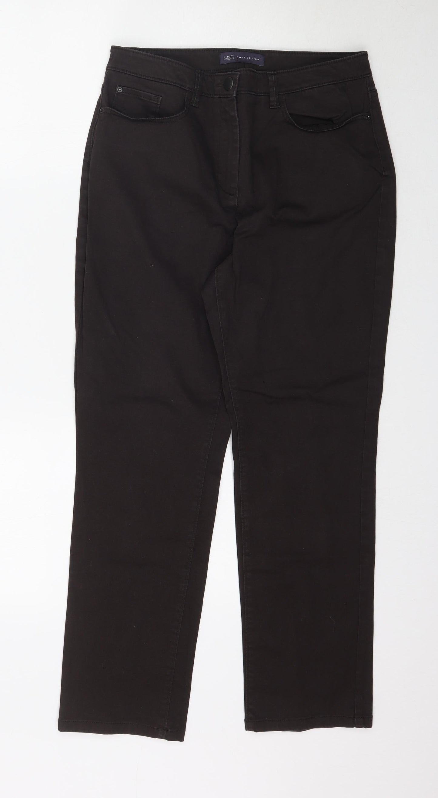 Womens UK Size 10 Marks and Spencer Regular Fit  Brown Trousers