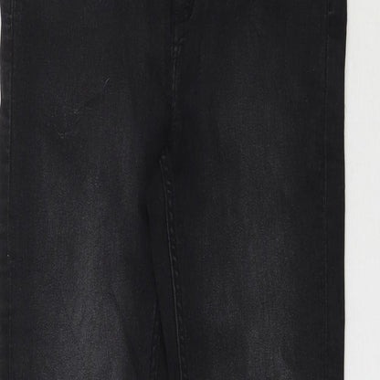 Womens UK Size S Preworn Regular Fit Skinny Black Jeans