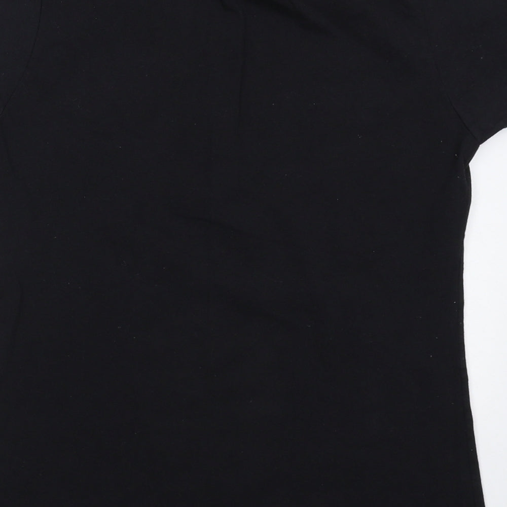Womens UK Size S Fruit of the Loom Black Basic T-Shirt
