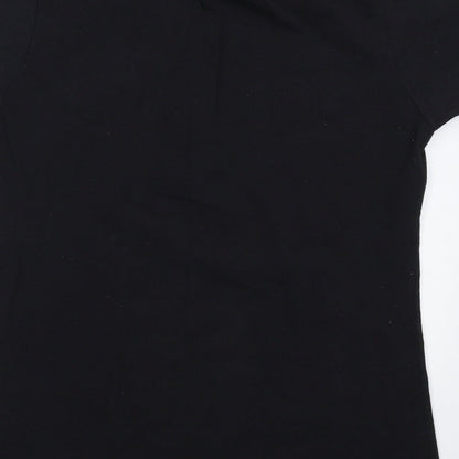 Womens UK Size S Fruit of the Loom Black Basic T-Shirt