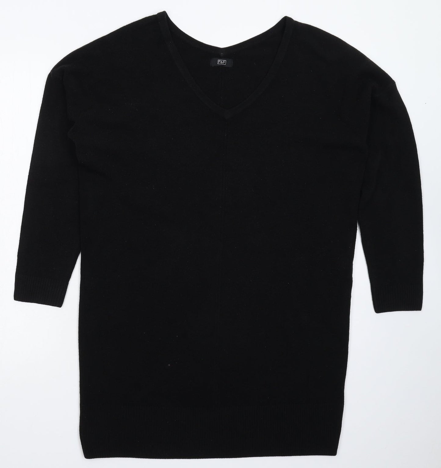 F&F Womens Black  Knit Jumper Dress  Size 8