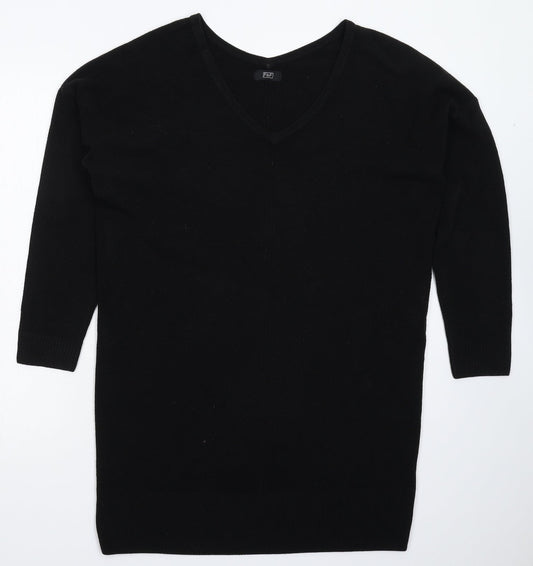 F&F Womens Black  Knit Jumper Dress  Size 8