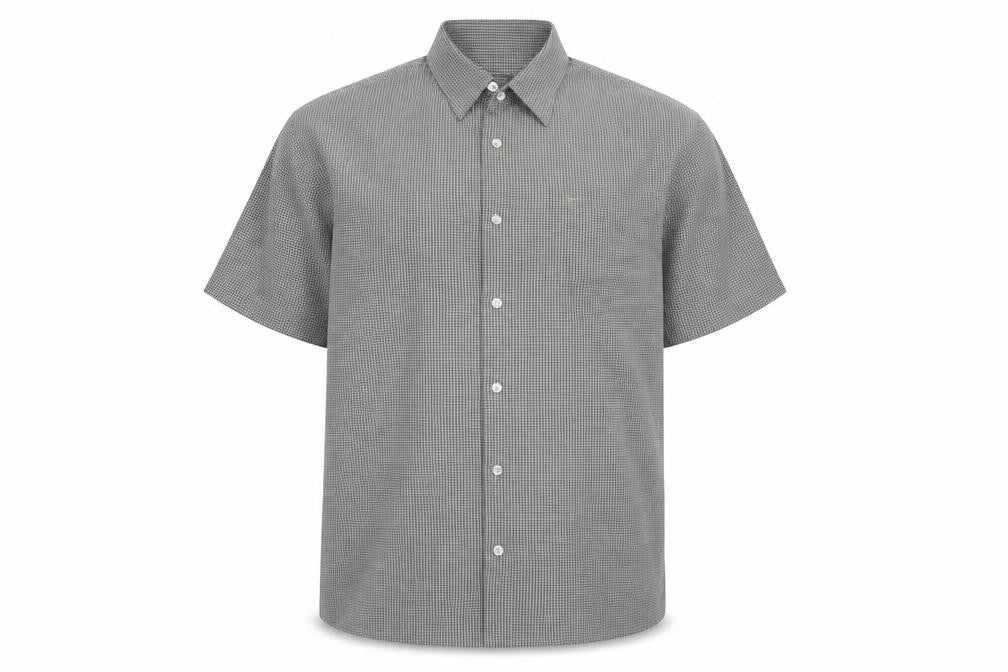 Mens UK Size L Wolsey Green  Button-Up Short Sleeve Casual Shirt
