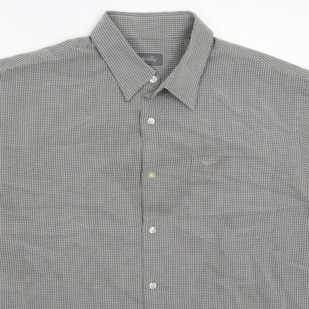 Wolsey Mens Green Check   Button-Up Size L