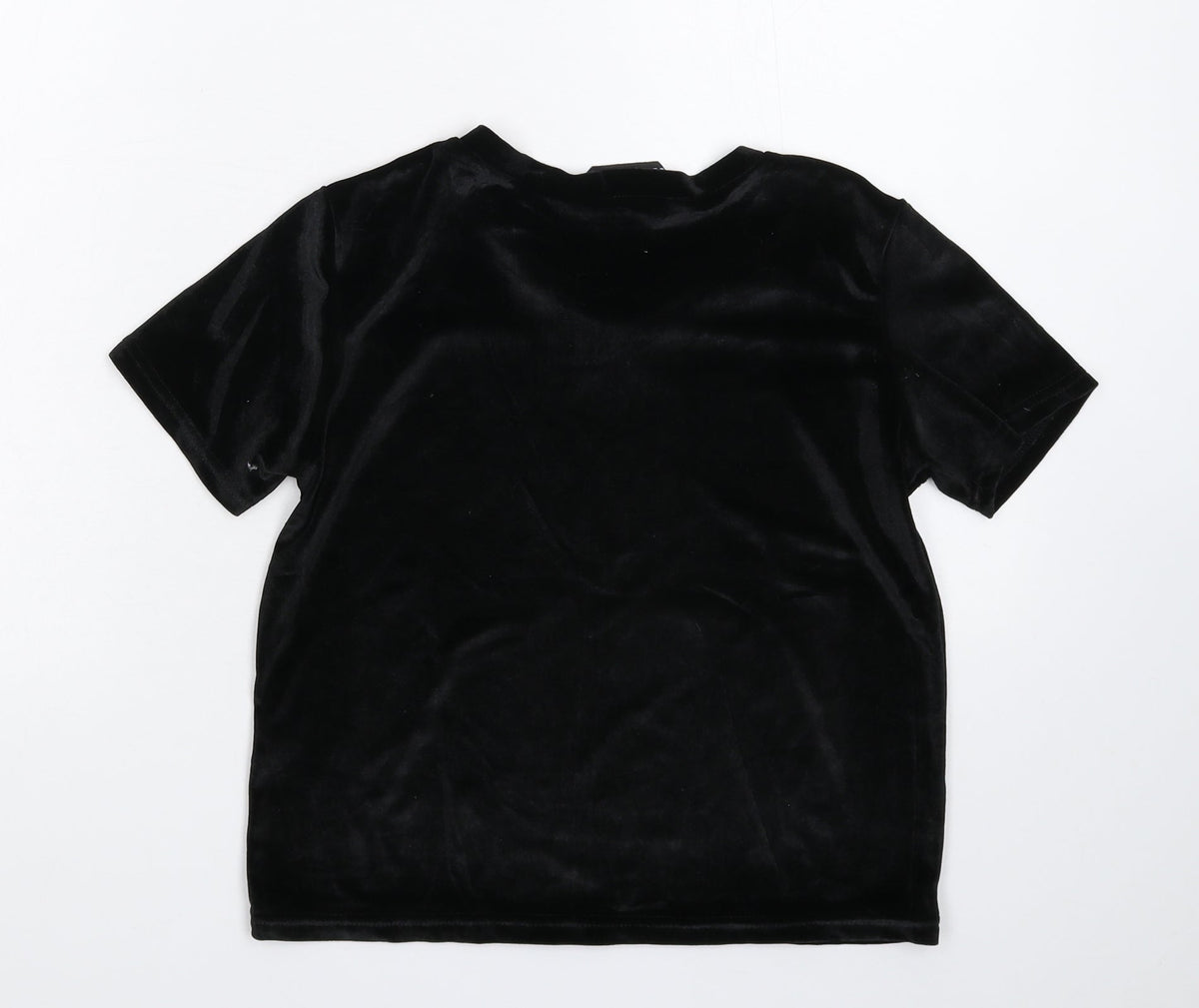 Back view of MRT women’s black basic t-shirt, size UK 6