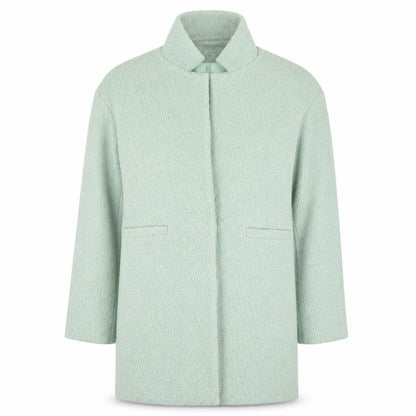 Front view of Sheinside women’s green pea coat coat, size M