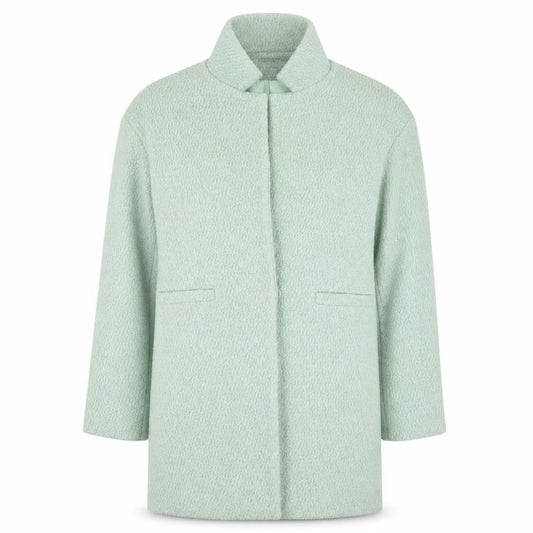 Front view of Sheinside women’s green pea coat coat, size M