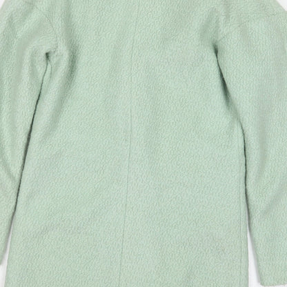 Brand and care label for Sheinside women’s green pea coat coat, size M