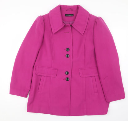 Womens UK Size 14 Wardrobe Essentials Purple Pea Coat