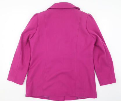 Womens UK Size 14 Wardrobe Essentials Purple Pea Coat