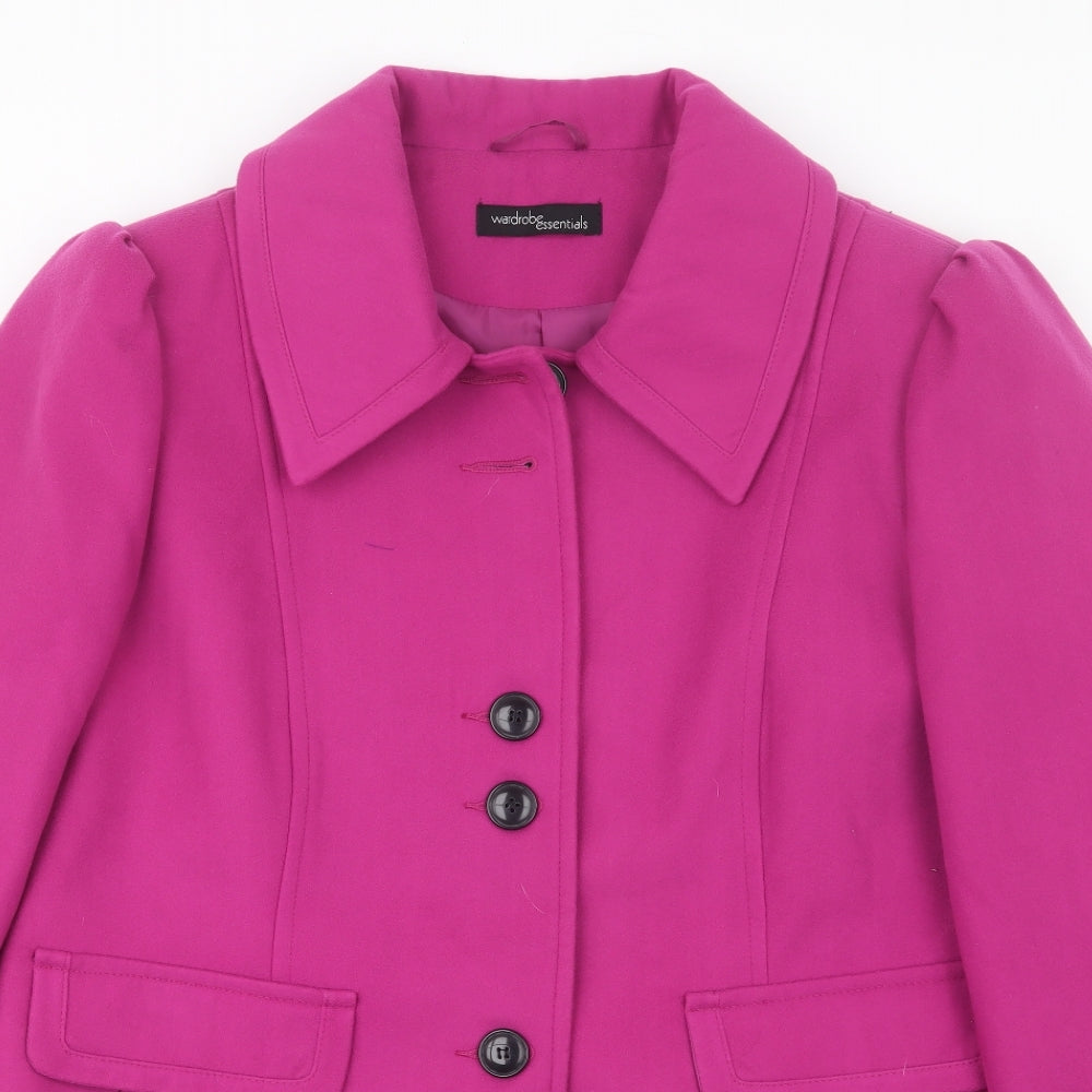 Womens UK Size 14 Wardrobe Essentials Purple Pea Coat