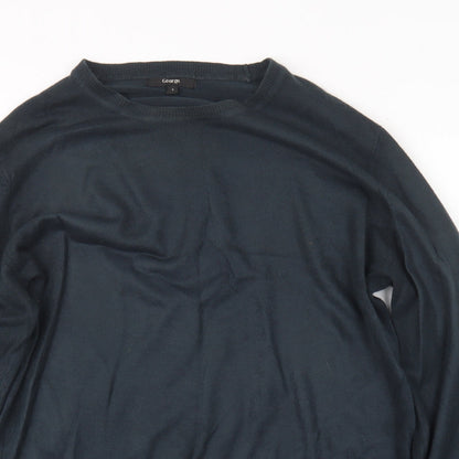 George Mens Blue  Knit Pullover Jumper Size S