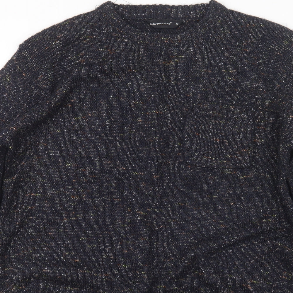 Cedar Wood State Mens Blue  Knit Pullover Jumper Size M