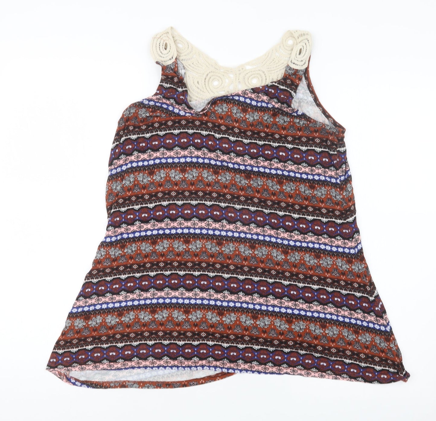 Womens UK Size 14 Peacocks Brown Basic Tank