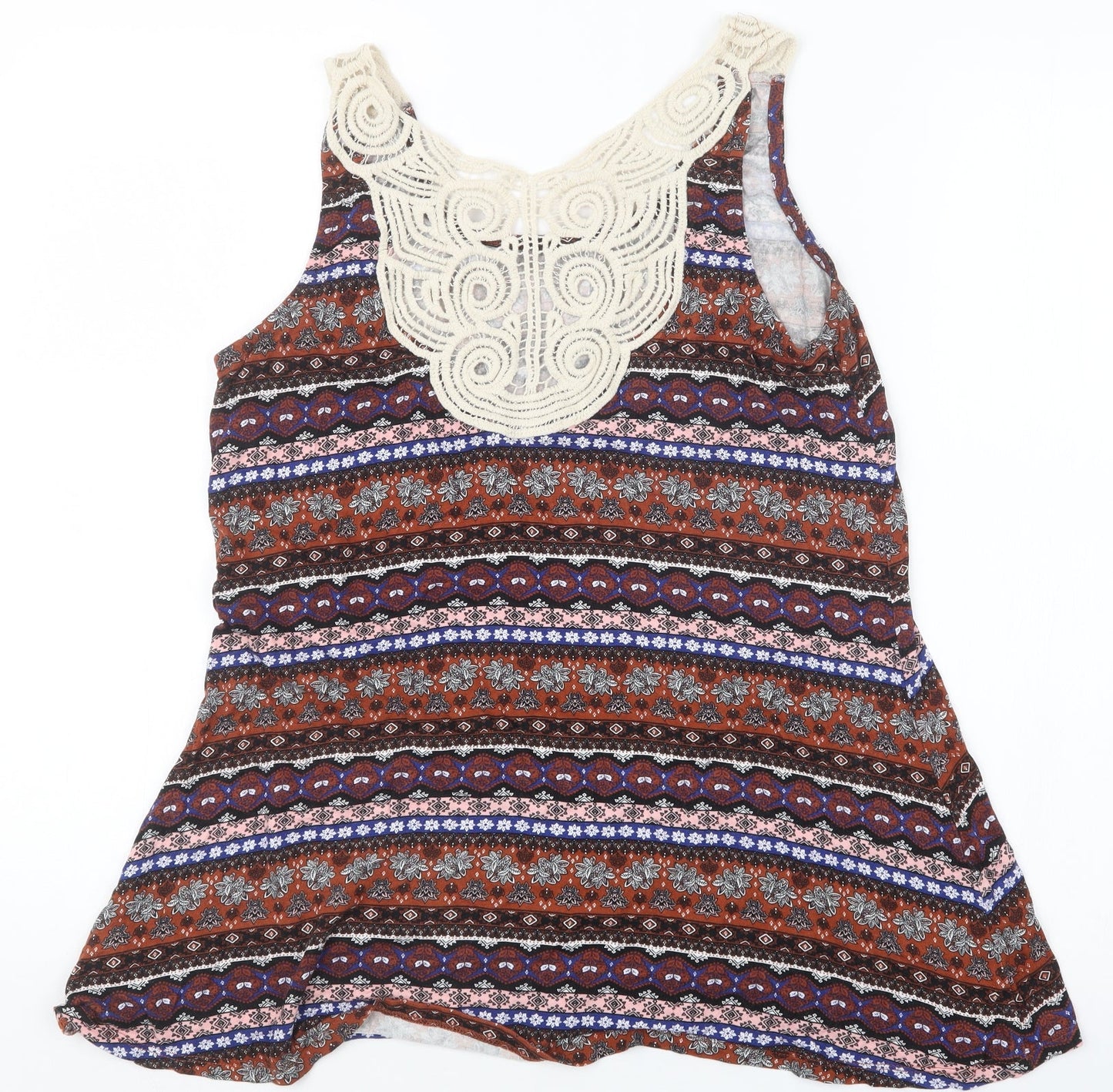 Womens UK Size 14 Peacocks Brown Basic Tank