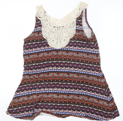 Womens UK Size 14 Peacocks Brown Basic Tank