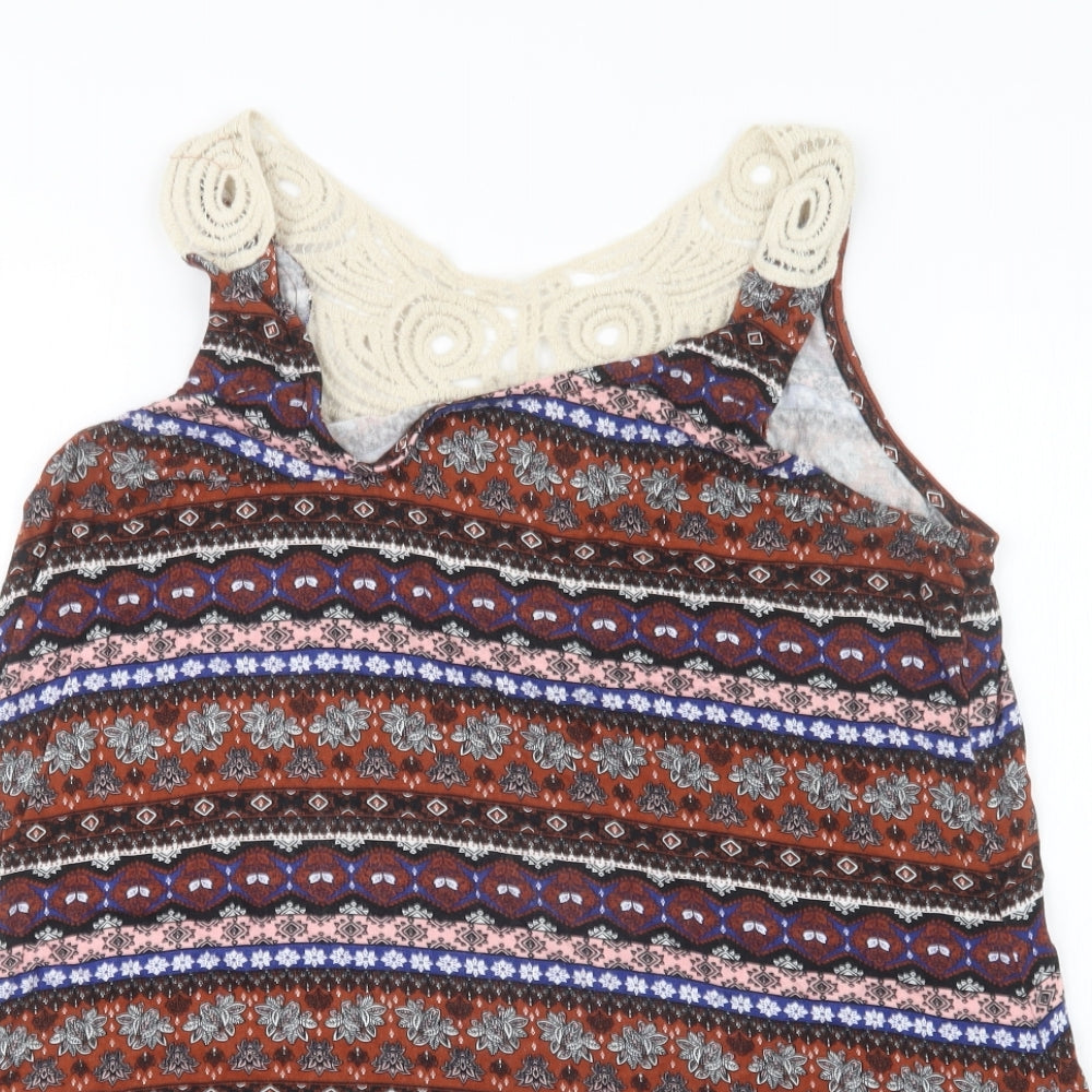 Womens UK Size 14 Peacocks Brown Basic Tank
