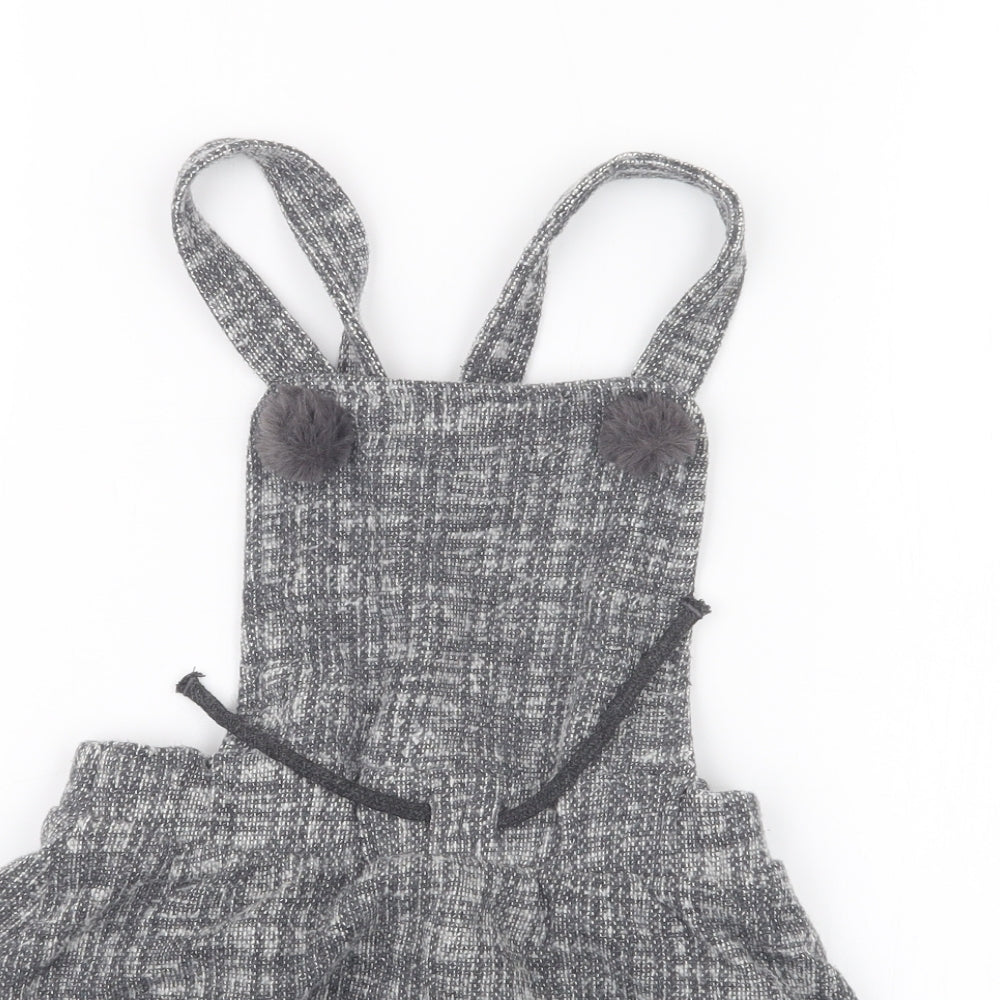 George Girls Grey   Pinafore/Dungaree Dress  Size 3-4 Years