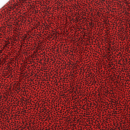 Womens UK Size M H&M Red Basic Button-Up