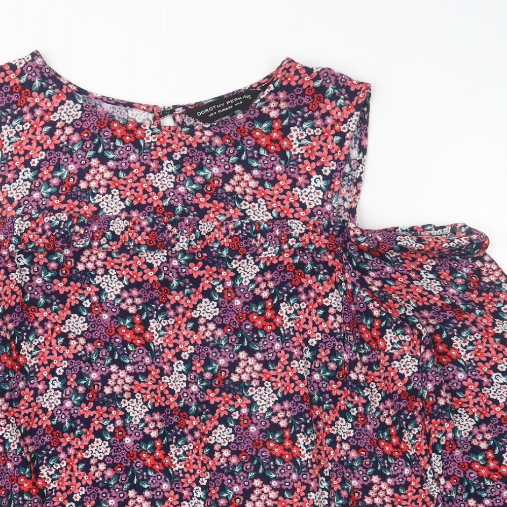 Womens UK Size 8 Dorothy Perkins Purple Basic Blouse