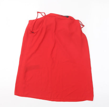 Womens UK Size 10 Dorothy Perkins Red Basic Blouse