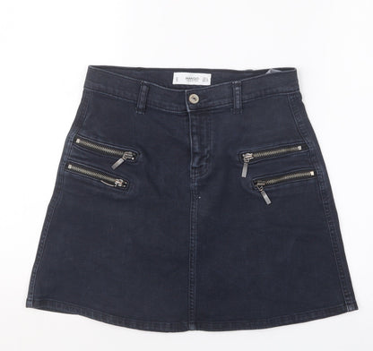 Mango Womens Blue  Denim Straight & Pencil Skirt Size S