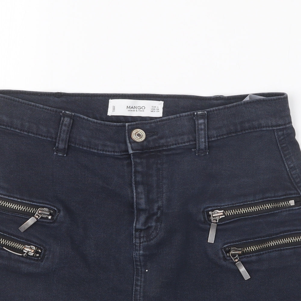 Mango Womens Blue  Denim Straight & Pencil Skirt Size S