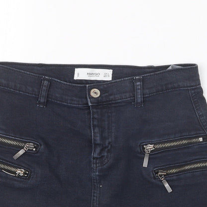 Mango Womens Blue  Denim Straight & Pencil Skirt Size S