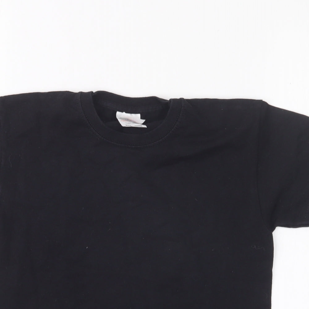 Fruit of the Loom Boys Black   Basic T-Shirt Size 5-6 Years