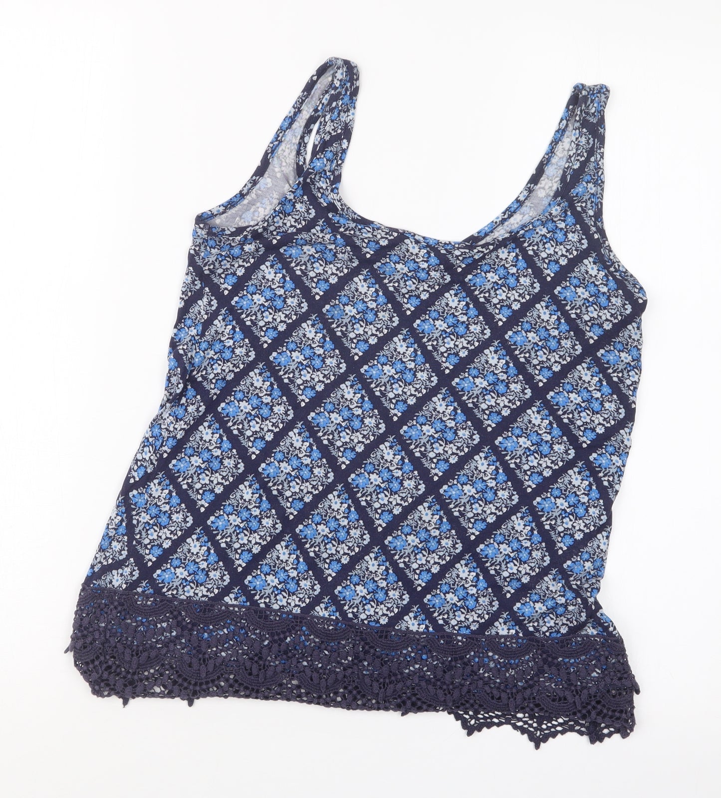 Dorothy Perkins Womens Blue Geometric  Basic Blouse Size 8
