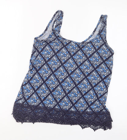 Dorothy Perkins Womens Blue Geometric  Basic Blouse Size 8