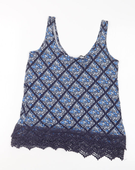 Dorothy Perkins Womens Blue Geometric  Basic Blouse Size 8
