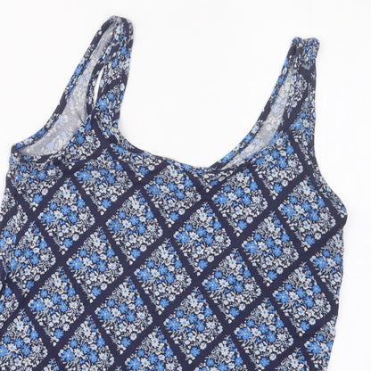 Dorothy Perkins Womens Blue Geometric  Basic Blouse Size 8