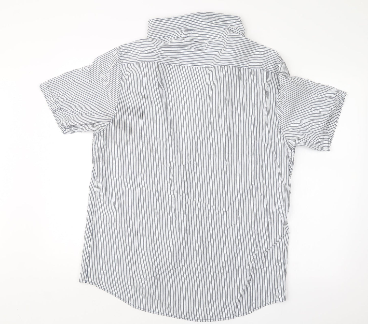 Mens UK Size L NEXT Blue  Button-Up Short Sleeve Casual Shirt