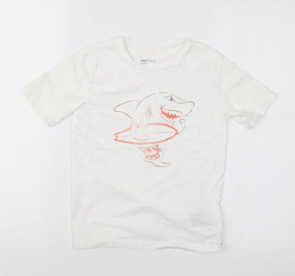 Gap Boys White   Basic T-Shirt Size 6-7 Years