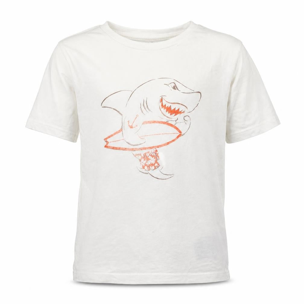 Front view of Gap boys’ white basic t-shirt, size 6-7, years