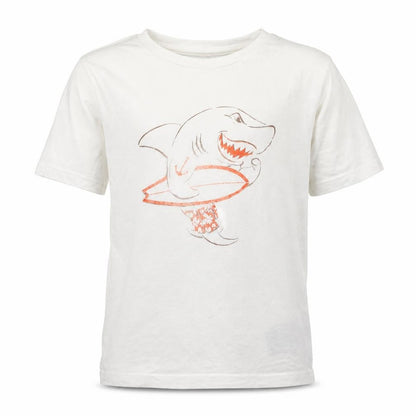 Front view of Gap boys’ white basic t-shirt, size 6-7, years