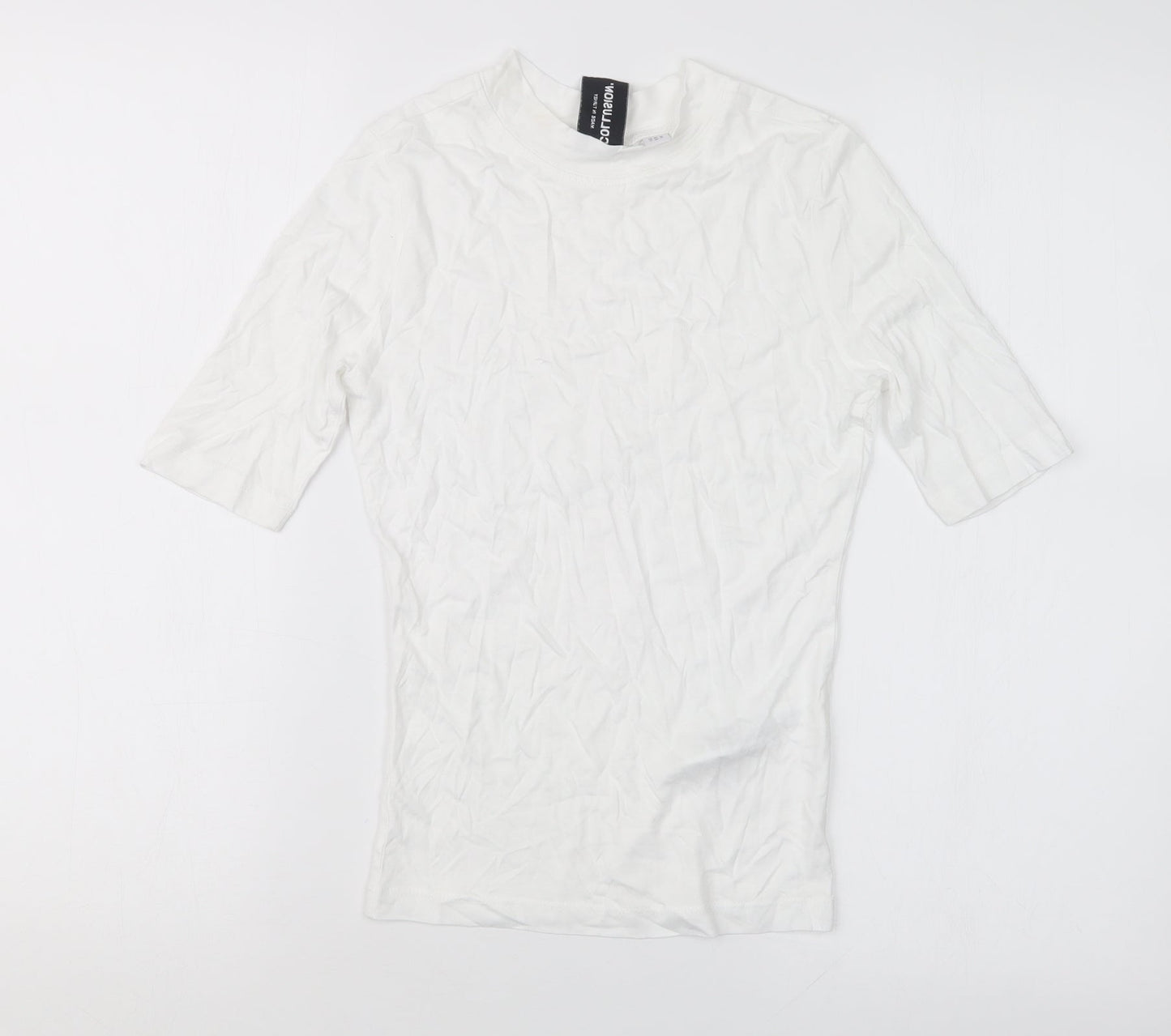 Womens UK Size 8 COLLUSION White Basic T-Shirt