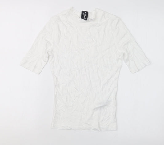 Womens UK Size 8 COLLUSION White Basic T-Shirt