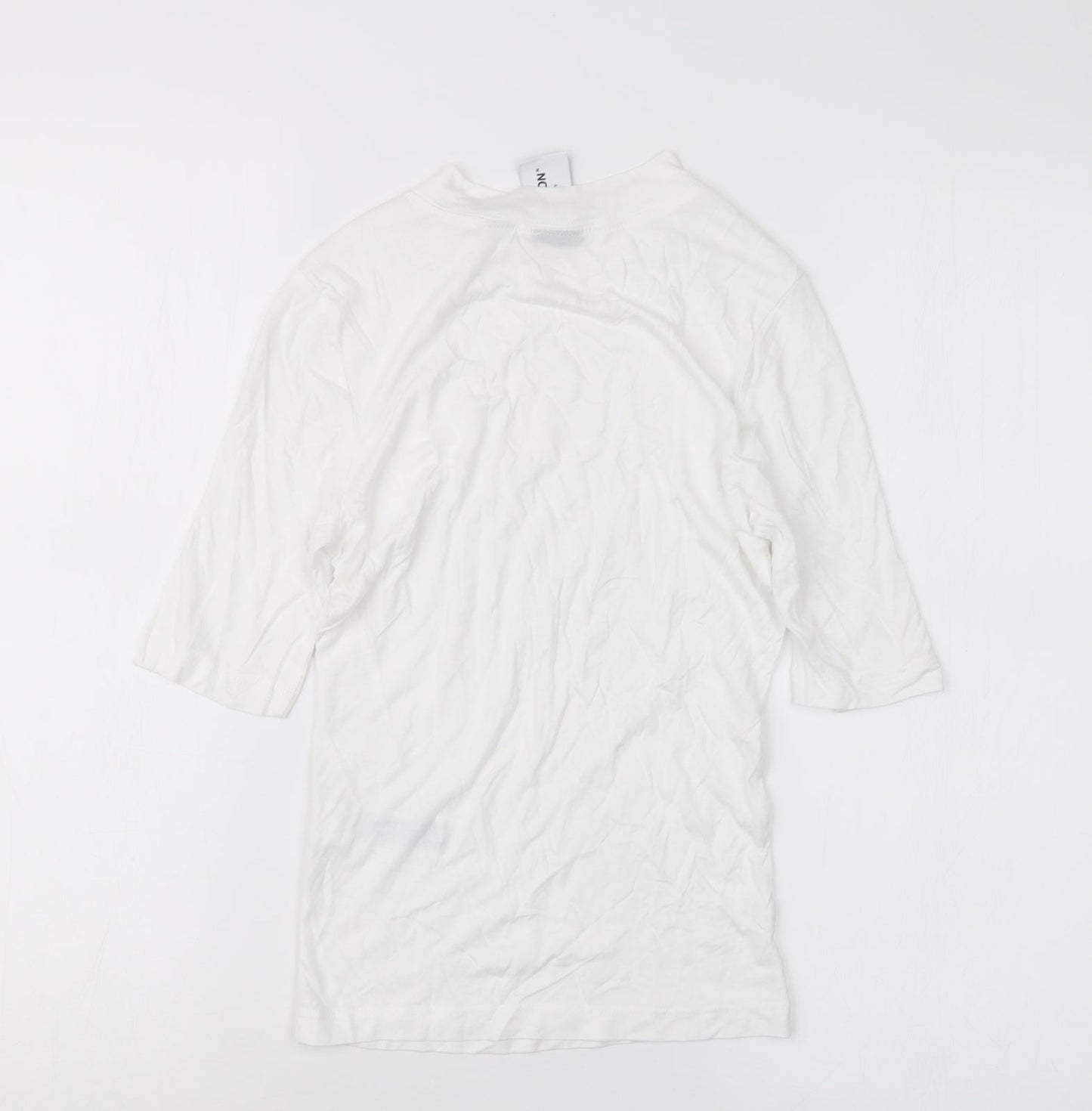 Womens UK Size 8 COLLUSION White Basic T-Shirt