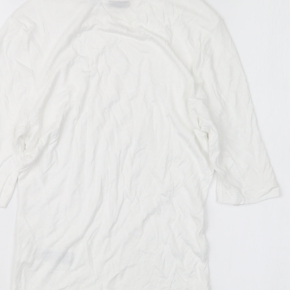 Womens UK Size 8 COLLUSION White Basic T-Shirt