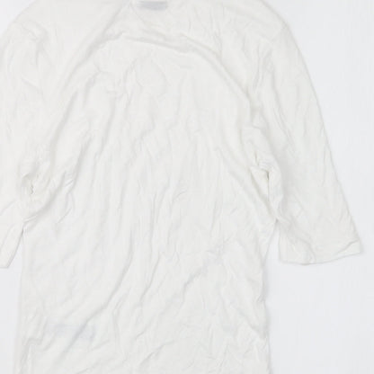 Womens UK Size 8 COLLUSION White Basic T-Shirt