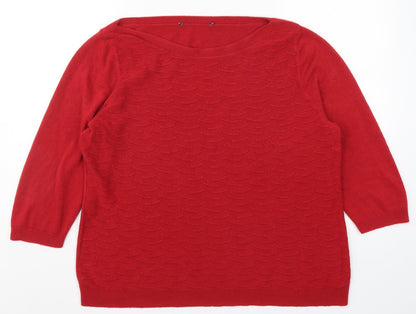 Womens UK Size 18 Preworn Red Pullover Jumper