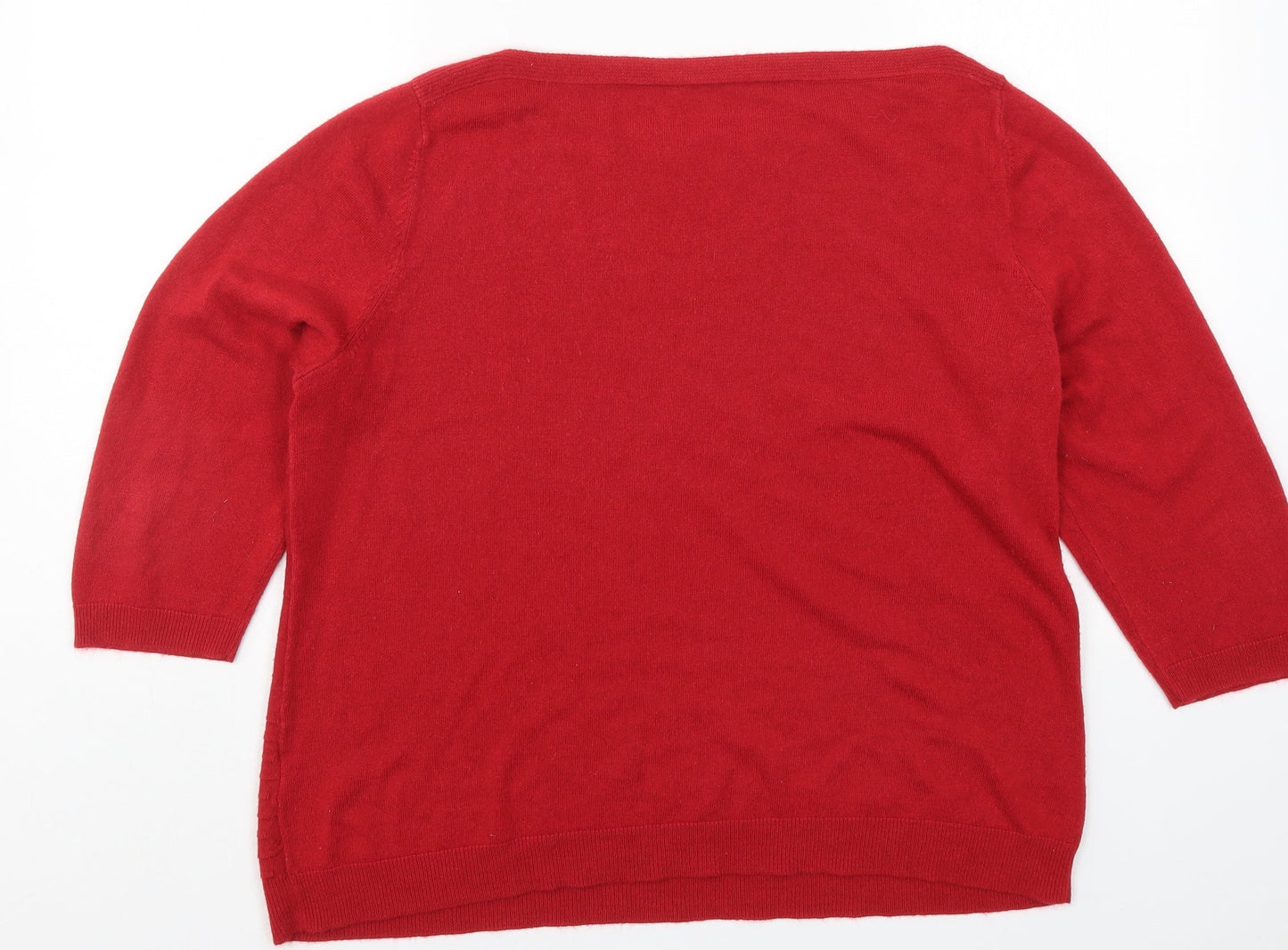 Womens UK Size 18 Preworn Red Pullover Jumper