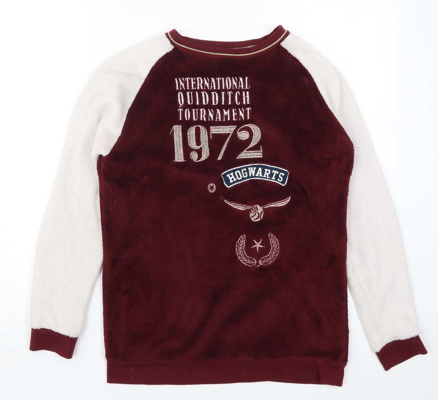 Primark Womens Red Solid  Top Pyjama Top Size 6  - Hogwarts
