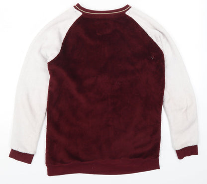 Primark Womens Red Solid  Top Pyjama Top Size 6  - Hogwarts